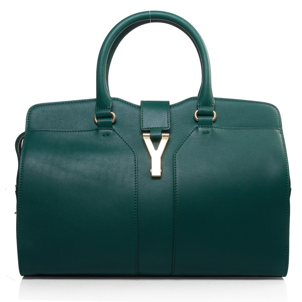 279079 Yves Saint Laurent Cabas Chyc Borsa grande 279079 verde scuro